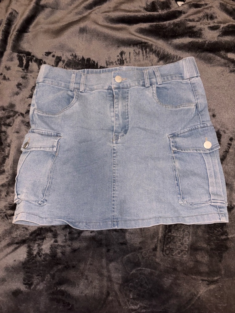 INC International Concepts Light Blue Denim Cargo Skirt